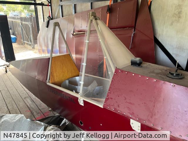 N47845, Loehle Sport Parasol C/N 0002, Loehle Sport Parasol S/N 002 N 47845. Owner as of 24 Feb 2025 Jeff Kellogg. Check For Sale on Fresno Craigs List/ Barnstormers.com soon.