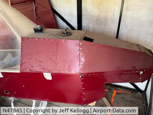 N47845, Loehle Sport Parasol C/N 0002, Loehle Sport Parasol S/N 002 N 47845. Owner as of 24 Feb 2026 Jeff Kellogg. Check For Sale on Fresno Craigs List/ Barnstormers.com soon.