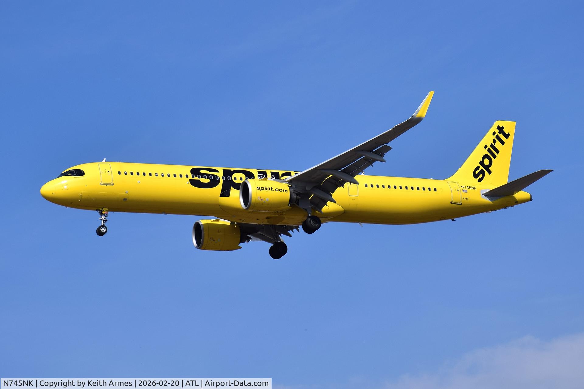 N745NK, Airbus A321- 271NX C/N 12333, Landing runway 27L at ATL