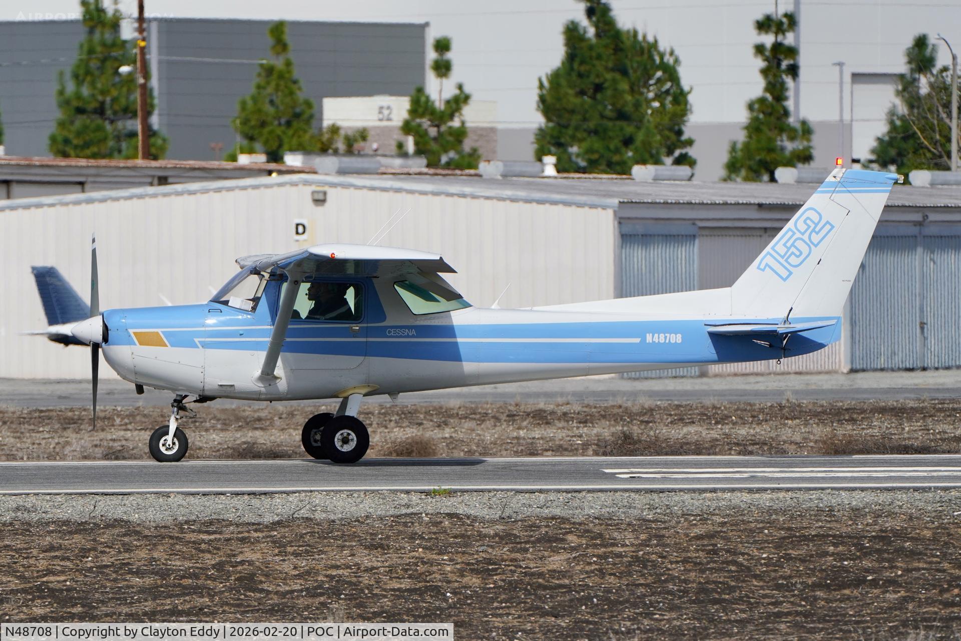N48708, 1977 Cessna 152 C/N 15280934, Brackett airport in California 2026