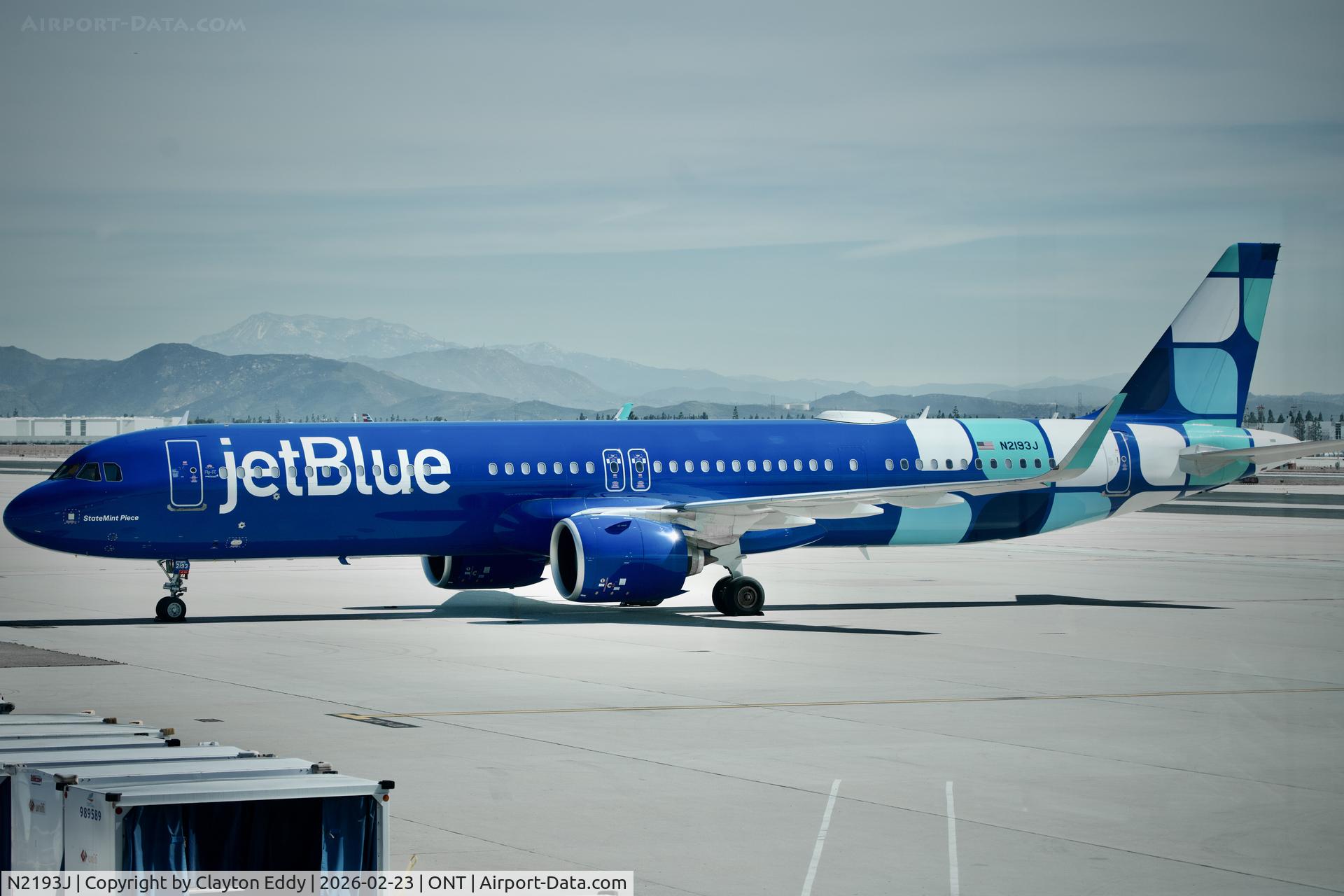 N2193J, 2024 Airbus A321-271NX NEO C/N 12274, Ontario airport in California 2026