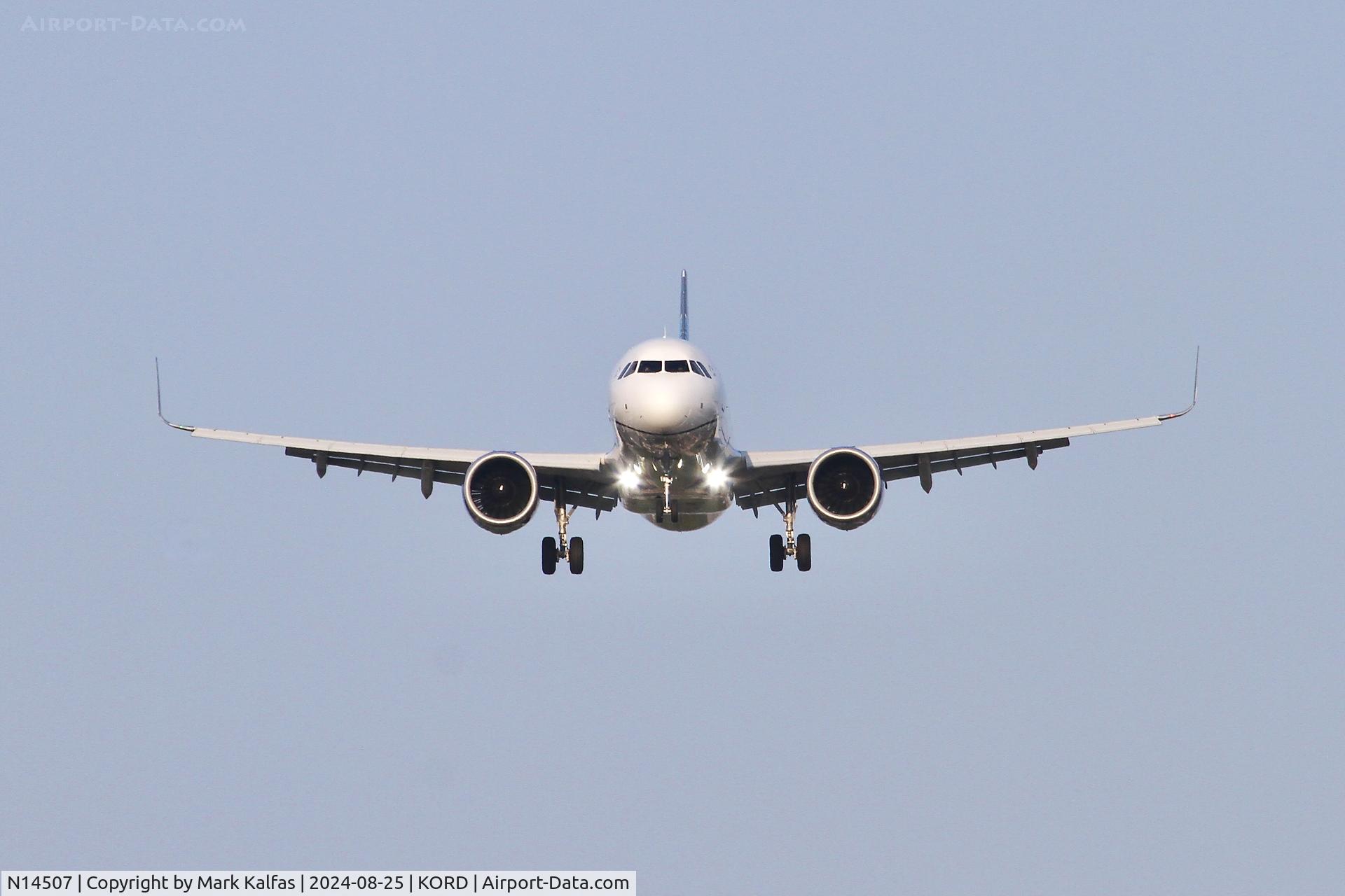 N14507, 2024 Airbus A321-271NX C/N 11846, A21N United Airlines Atrbus A321-271NX N14507 arriving 28C KORD