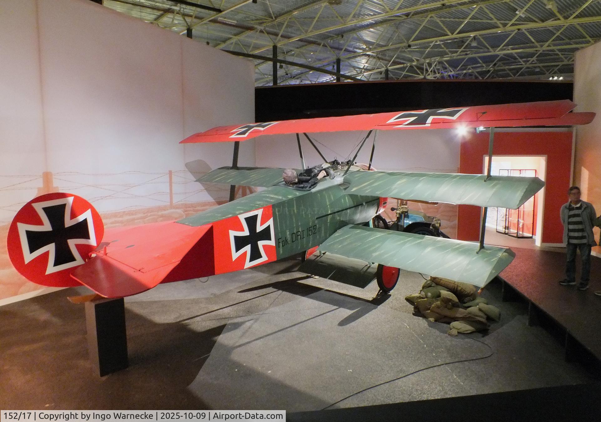 152/17, Fokker Dr-1 Triplane Replica C/N unknown_aviodrome, Fokker Dr I replica at the Aviodrome, Lelystad