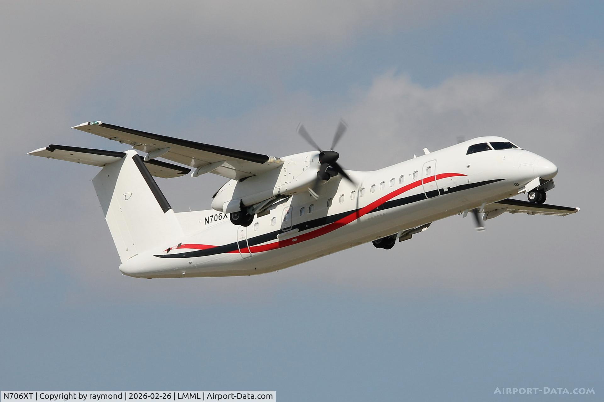 N706XT, 1997 De Havilland Canada DHC-8-314 Dash 8 C/N 505, De Havilland Canada DHC-8-314 reg N706XT of Darkwing Aviation on take off from Malta.