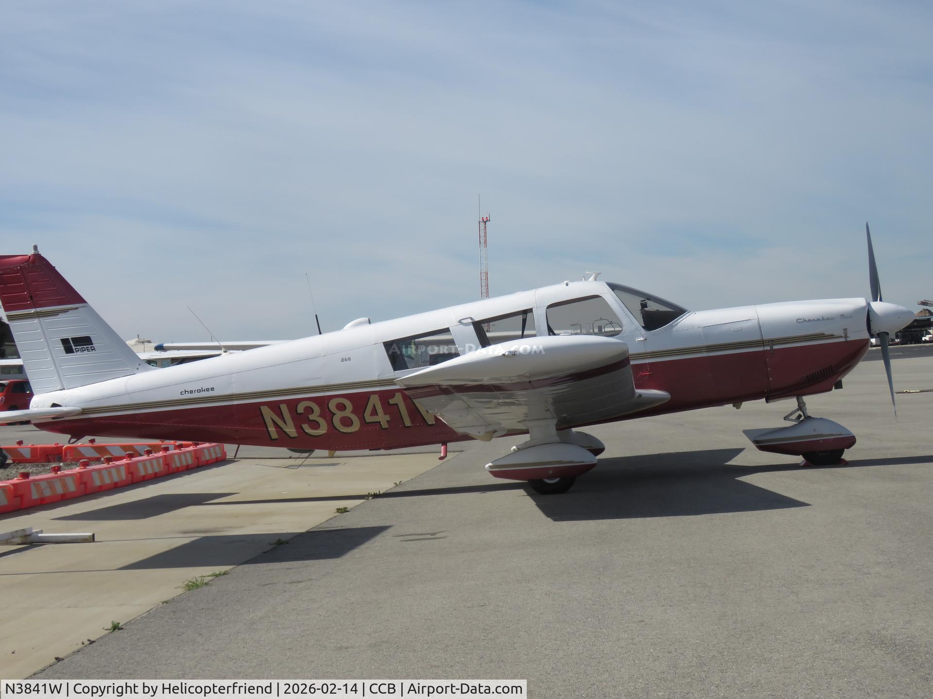 N3841W, 1966 Piper PA-32-260 Cherokee Six C/N 32-779, Parked at south fence