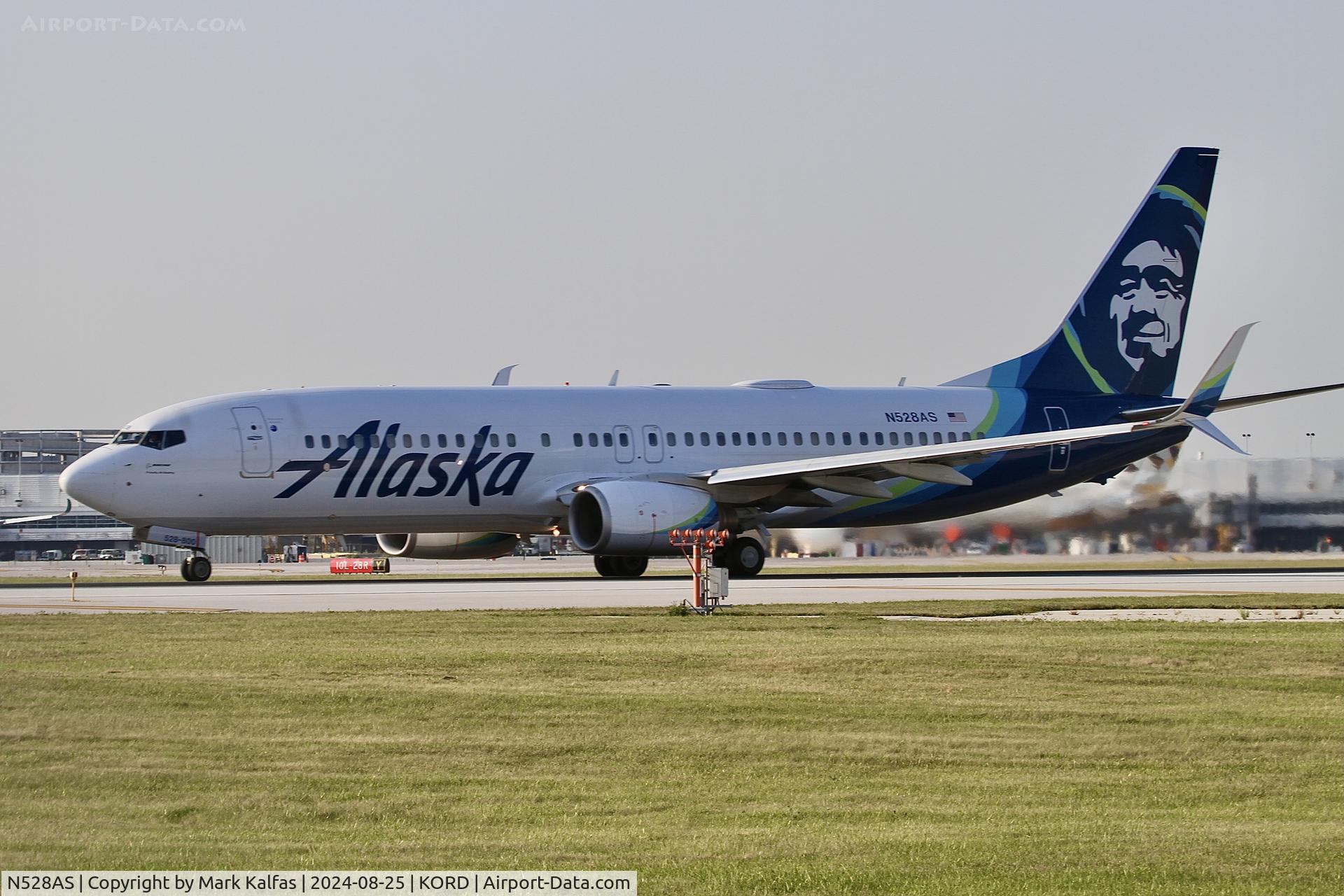 N528AS, 2009 Boeing 737-890 C/N 35695, B738 Alaska Boeing 737-890 N528AS departing 22L KORD