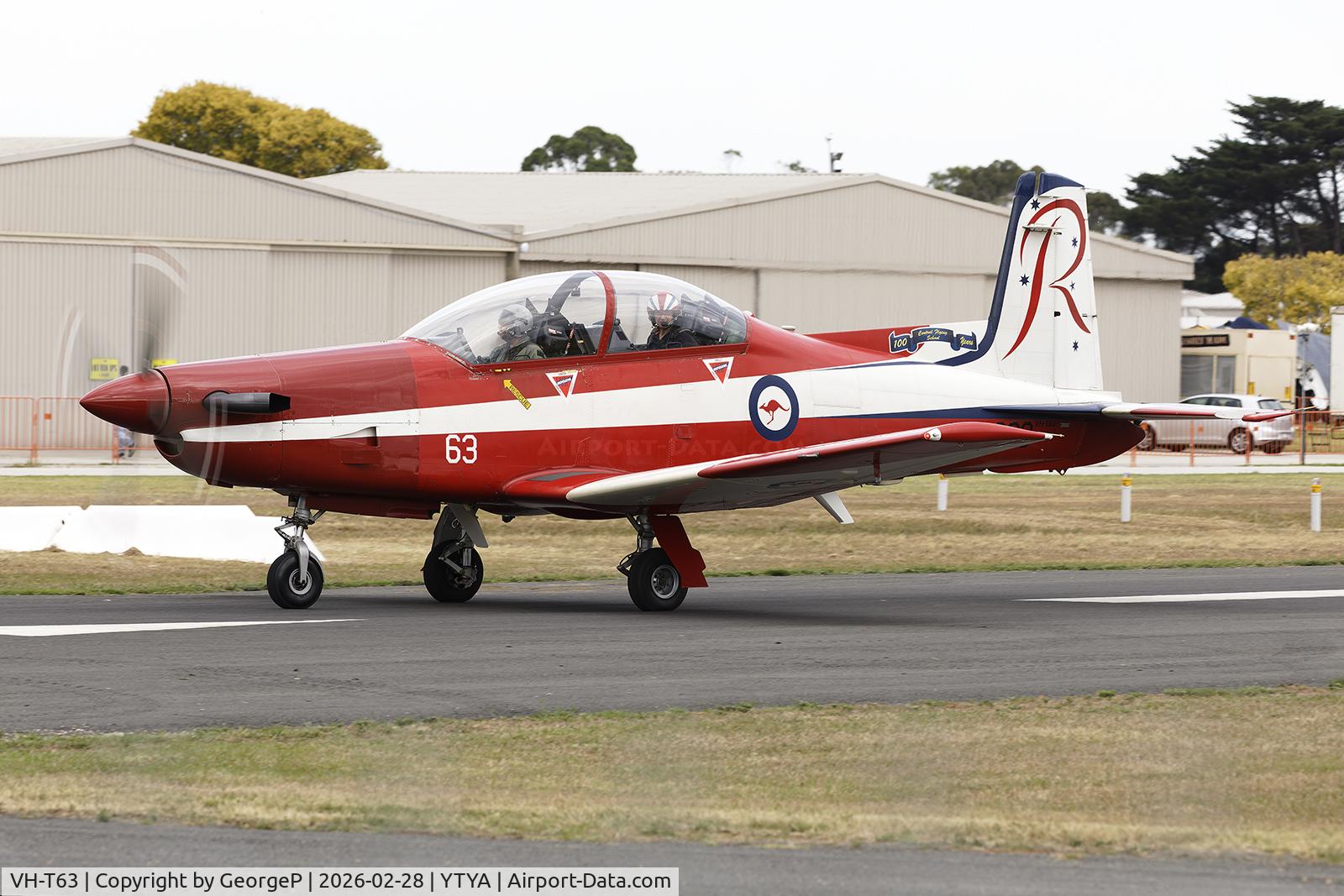 VH-T63, HAWKER DE HAVILLAND LIMITED PC-9/A C/N 563, Arriving for the TYabb airshow 2026.