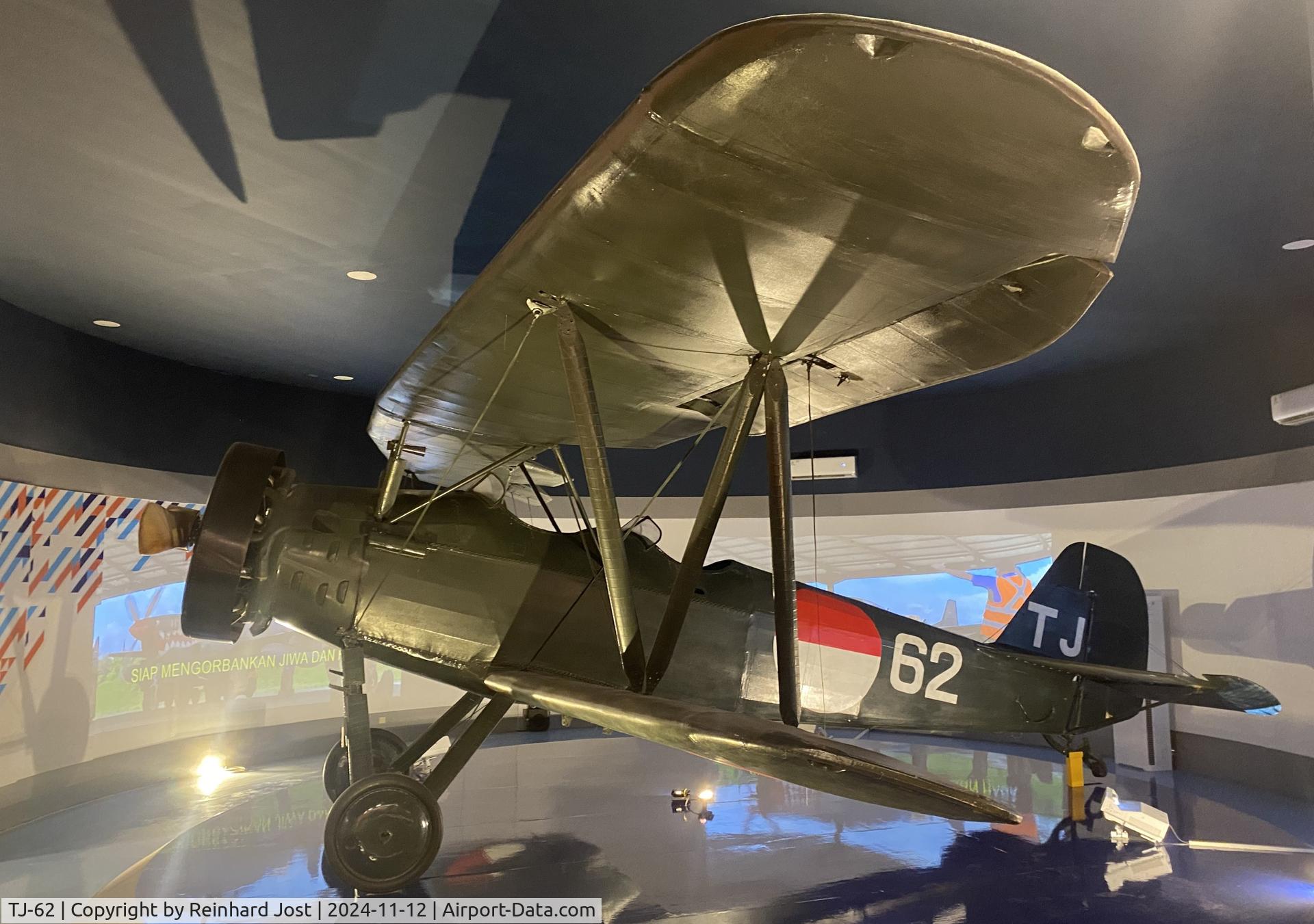 TJ-62, Yokosuka K5Y (Type 93) Willow Replica C/N unknown, The Yokosuka K5Y was the standard primary trainer of the Japanese forces from 1934 to the end of WW II, with about 5770 build. Some found its way to the Indonesian freedom fighters around 1947, being represented by this replica in the Dirgantara Museum