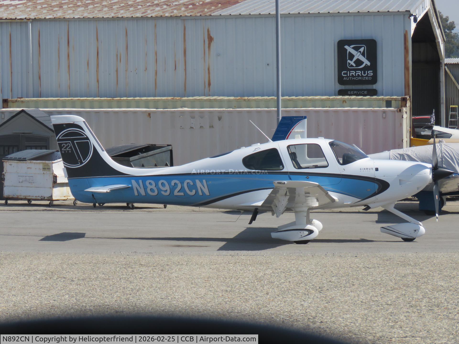 N892CN, 2013 Cirrus SR22T GTS C/N 0453, Parked by maintenance shop