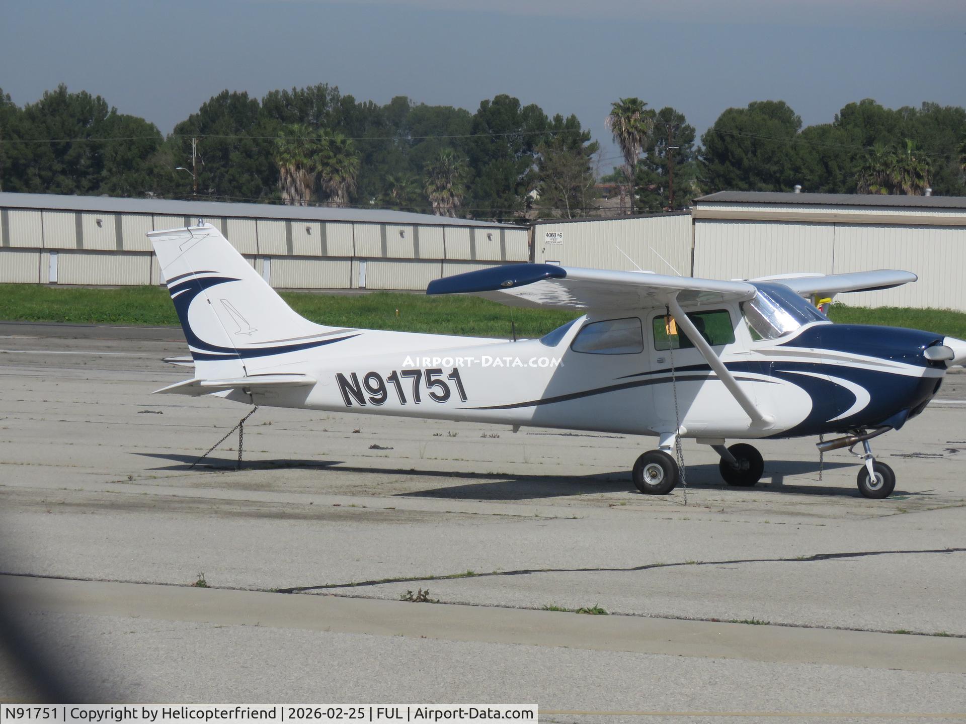 N91751, 1973 Cessna 172M C/N 17261509, Parked and tied down