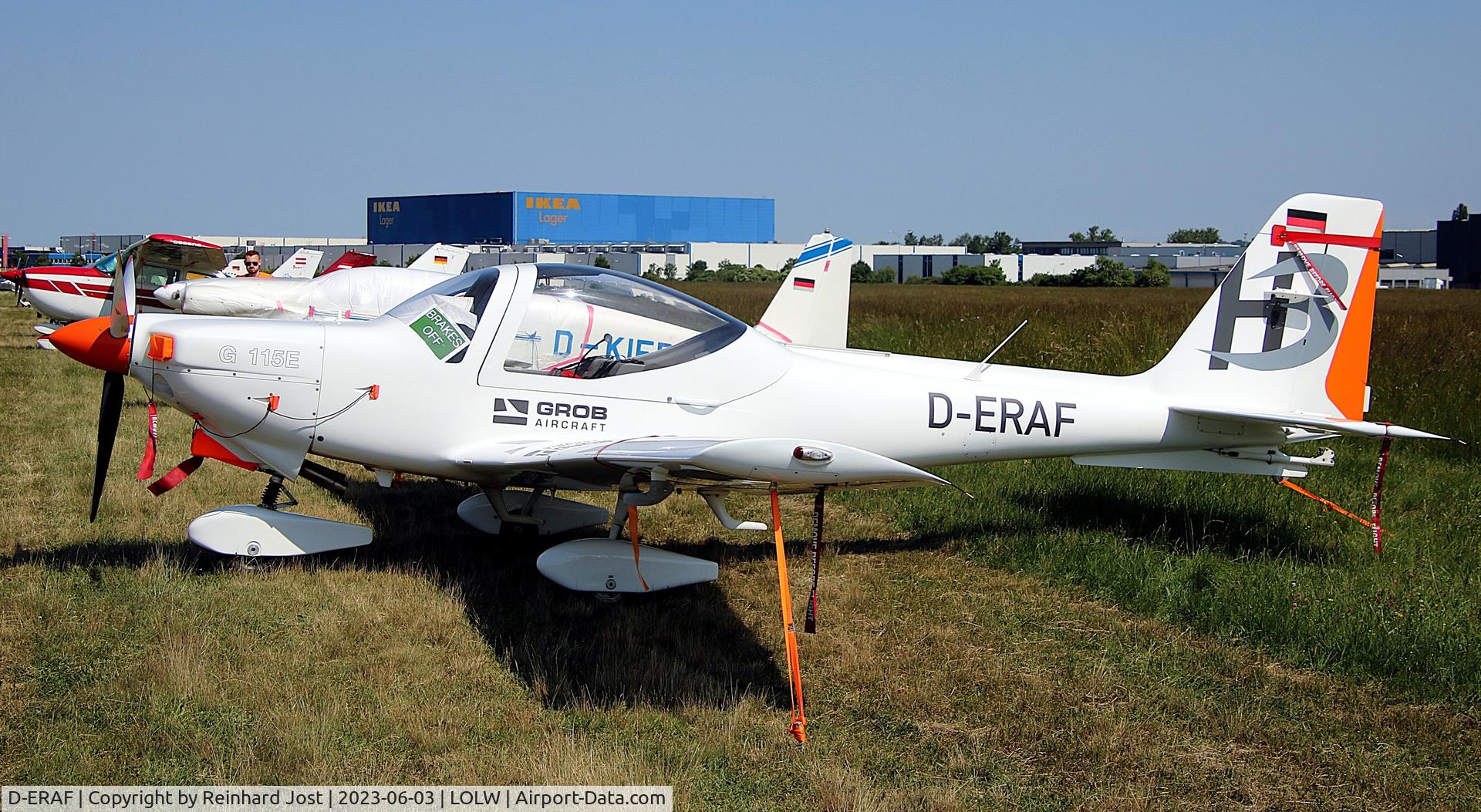 D-ERAF, 1999 Grob G-115E Tutor T1 C/N 82085/E, D-ERAF having finished the Deutschlandflug 2023 at Wels, Austria