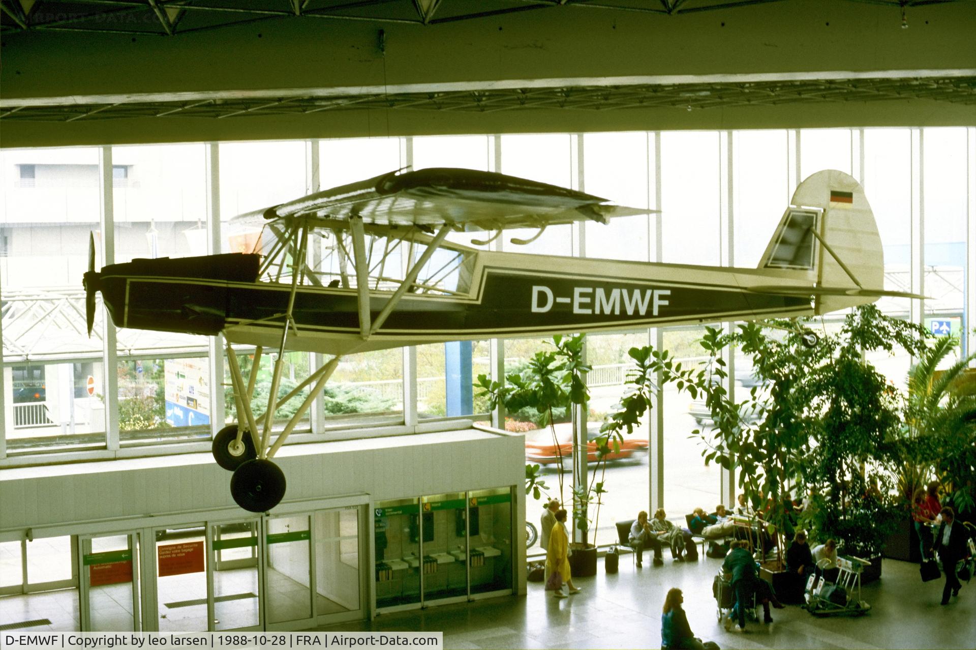 D-EMWF, Morane-Saulnier MS.500 Criquet C/N 763, Frankfurt Airport 23.10.1988