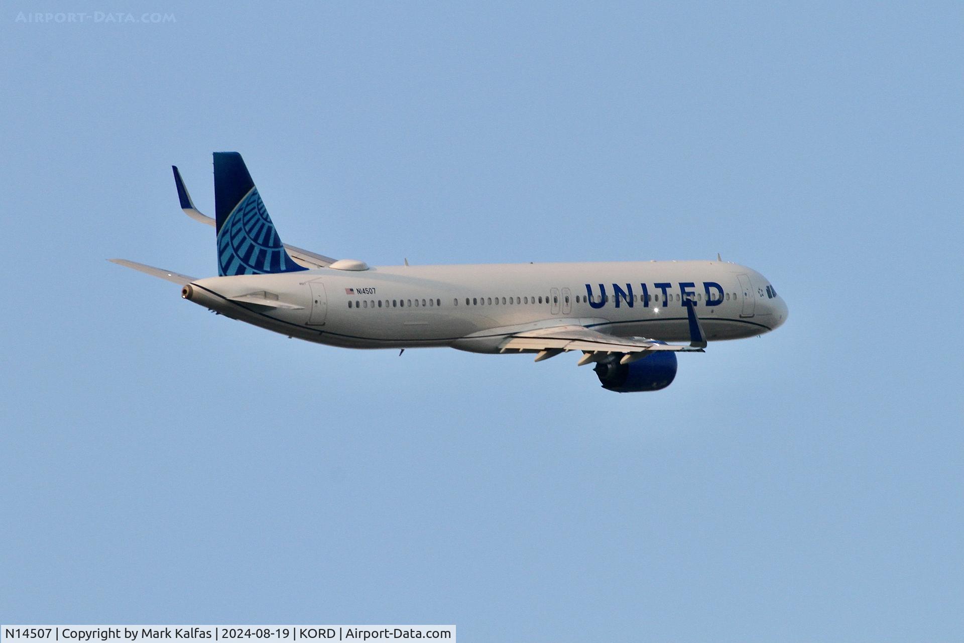 N14507, 2024 Airbus A321-271NX C/N 11846, A21N United Airlines Atrbus A321-271NX N14507 departing 10L KORD