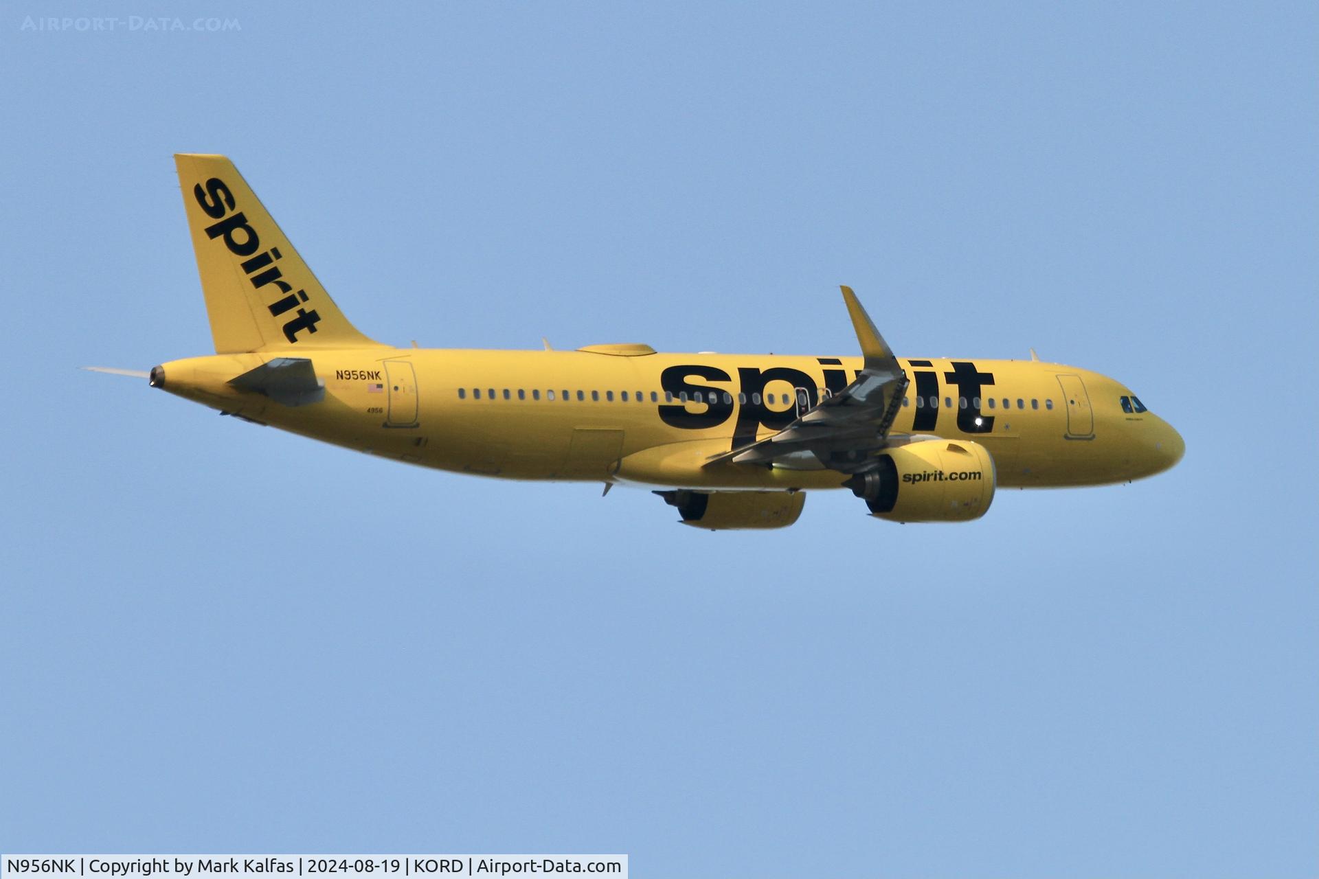 N956NK, 2022 Airbus A320-271N C/N 10857, A20N SPIRIT AIRBUS A320-271N N956NK departing 10L KORD