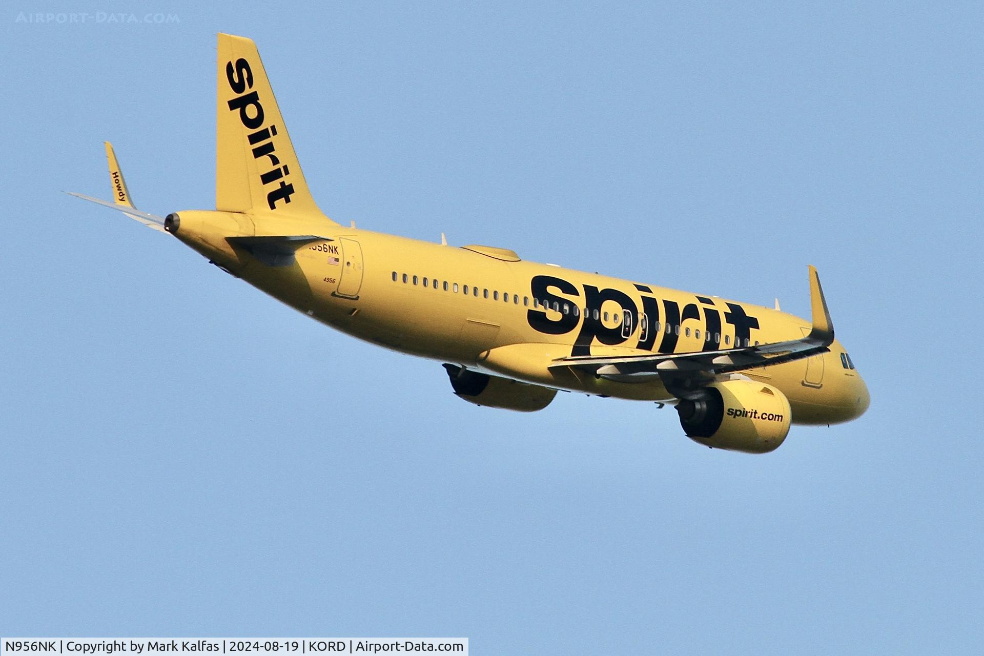 N956NK, 2022 Airbus A320-271N C/N 10857, A20N SPIRIT AIRBUS A320-271N N956NK departing 10L KORD