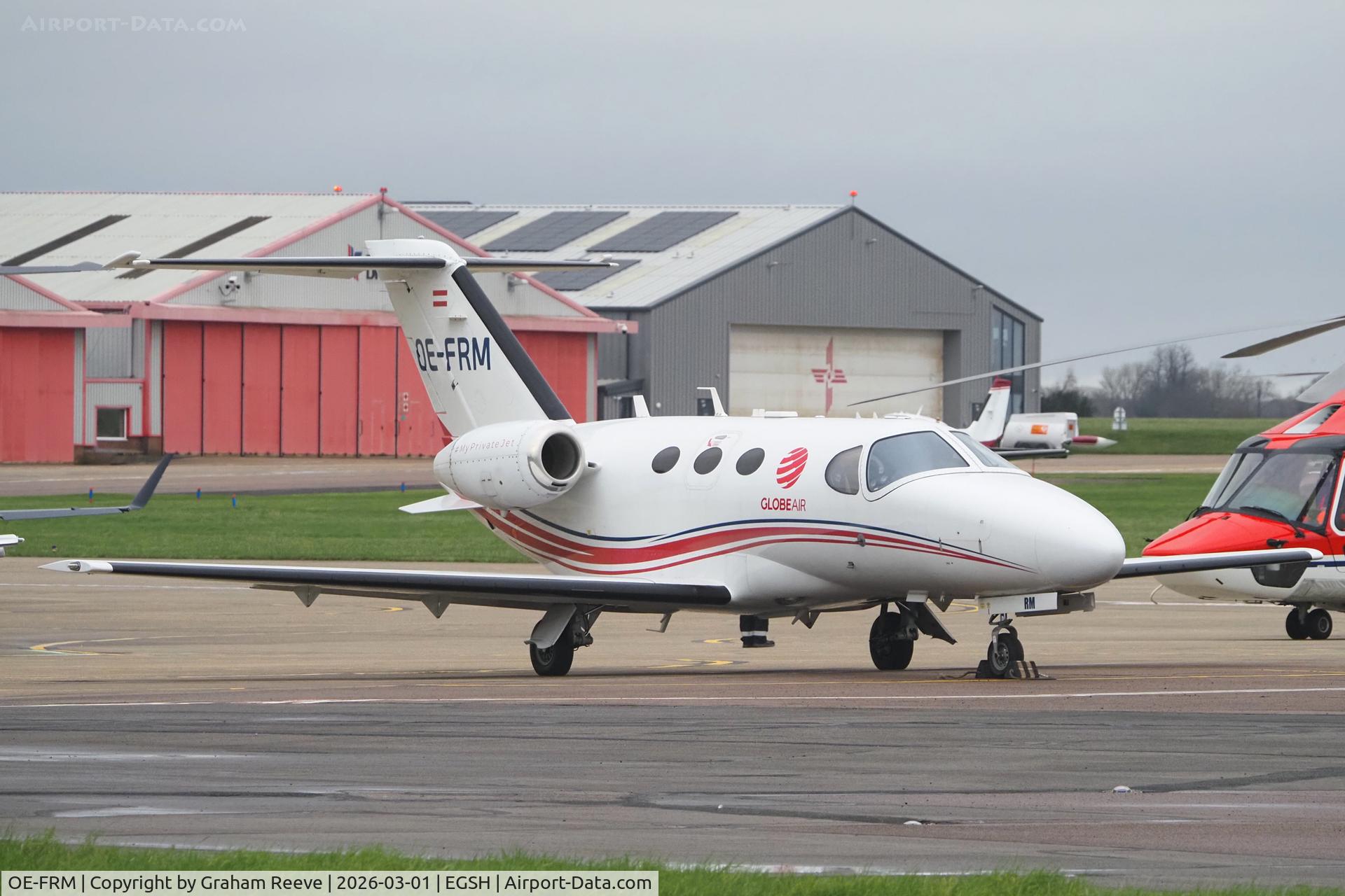 OE-FRM, 2010 Cessna 510 Citation Mustang Citation Mustang C/N 510-0349, Parked at Norwich.