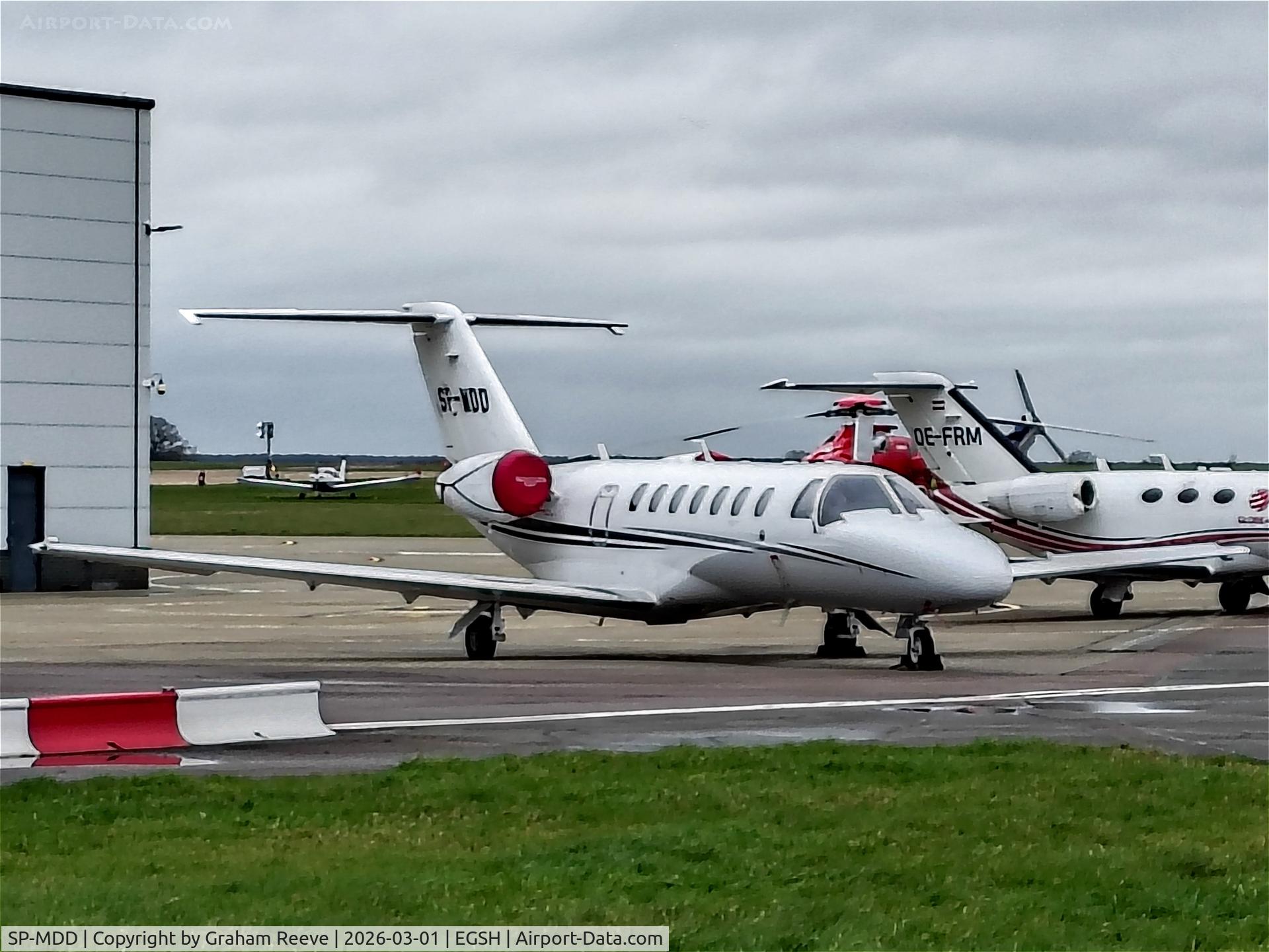 SP-MDD, 2023 Cessna 525B CitationJet CJ3+ C/N 0525B0714, Parked at Norwich.