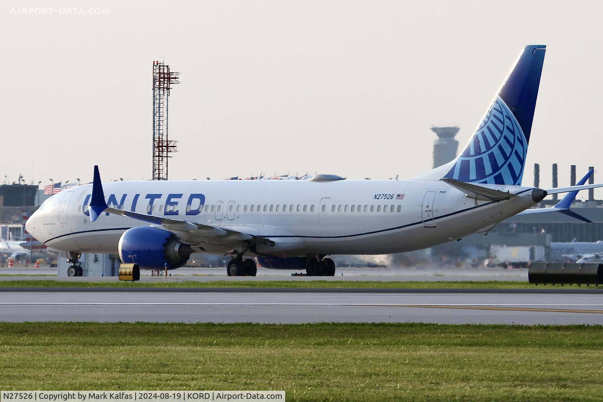 N27526, 2019 Boeing 737-9 MAX C/N 64499, B39M United Airlines Boeing 737-9 MAX, N27526 at Chicago O'Hare