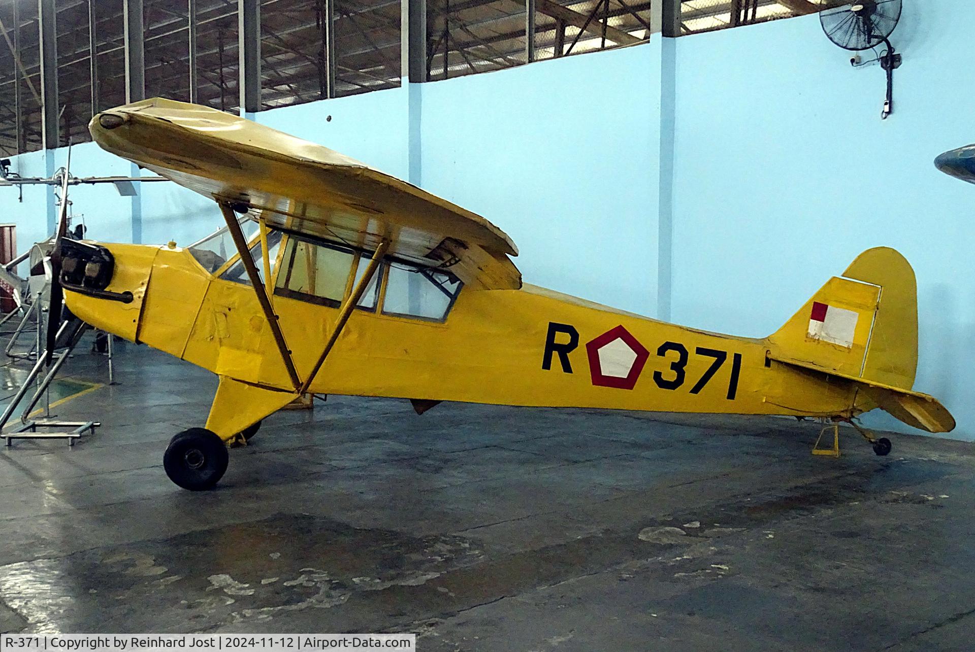 R-371, Piper L-4J Grasshopper (J3C-65D) Grasshopper (J3C-65D) C/N 13817, Cub (ex-45-5077) in Indonesian Air Force colors at the Dirgantara Mandala Museum, Yogyakarta, Java, Indonesia