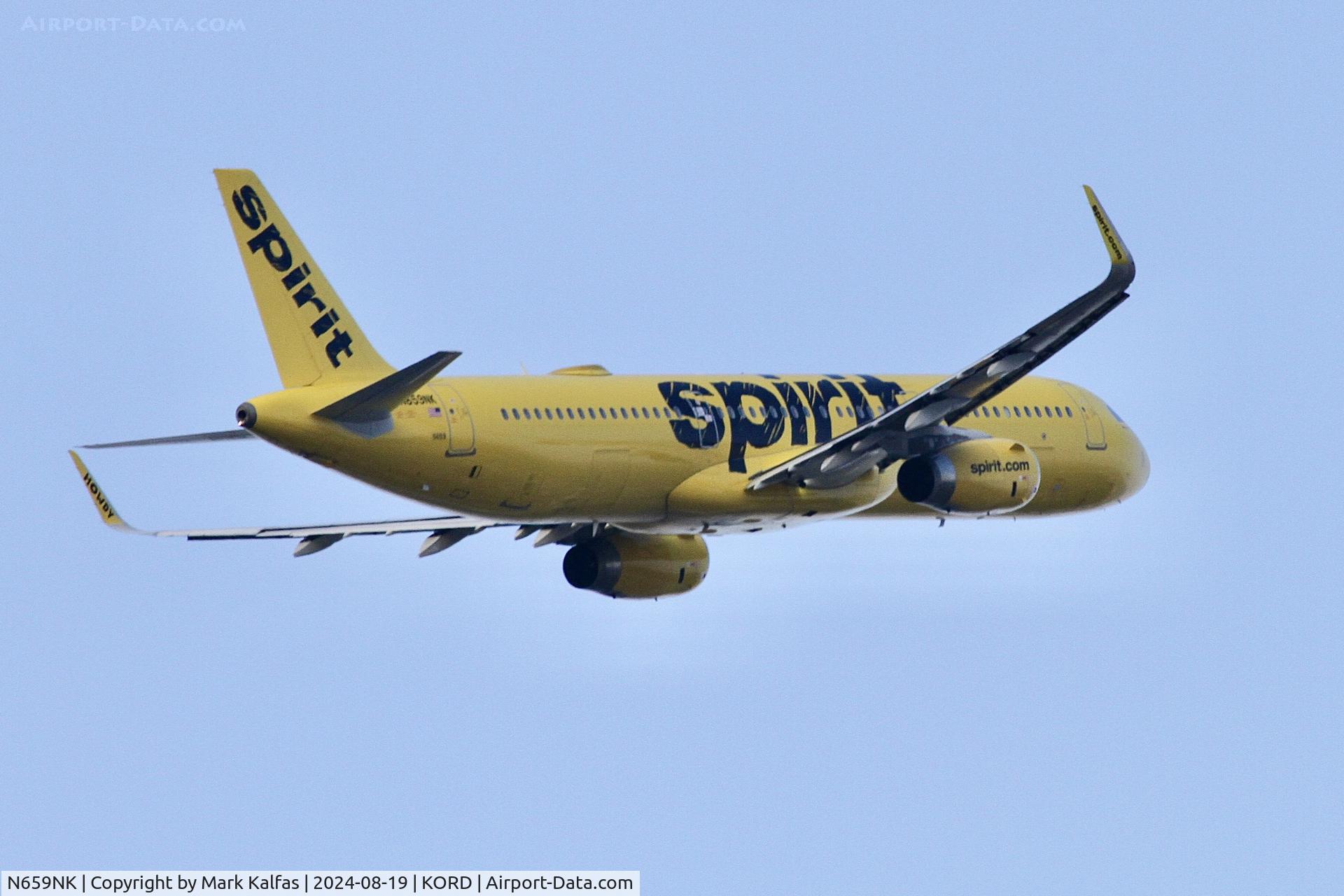 N659NK, 2015 Airbus A321-231 C/N 6770, A321 Spirit Airbus A321-231 N659NK departing 10L KORD