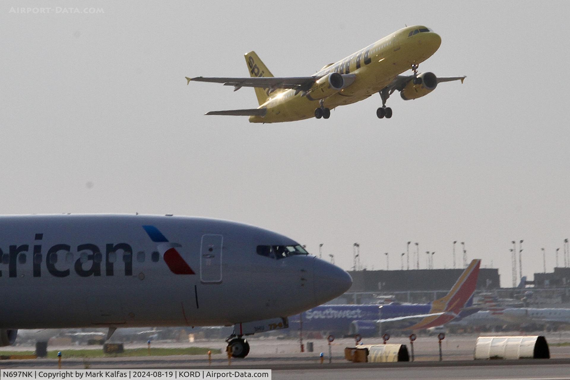 N697NK, 2010 Airbus A320-232 C/N 4305, A320 Spirit Airbus A320-232 N687NK departing 10L at Chicago O'Hare