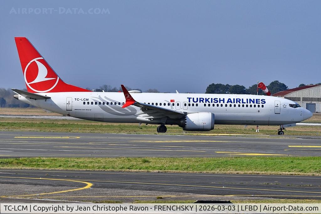 TC-LCM, 2019 Boeing 737-8 MAX C/N 60055, Bordeaux (BOD)	Istanbul (IST)	TK1392
