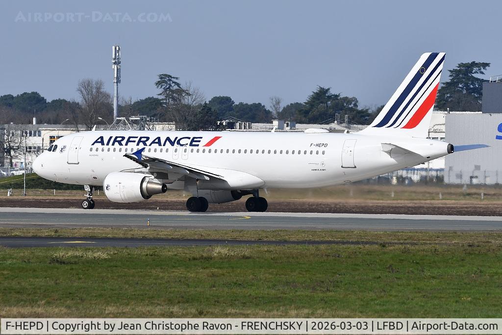 F-HEPD, 2010 Airbus A320-214 C/N 4295, Bordeaux (BOD)	Paris (CDG)	AF7437