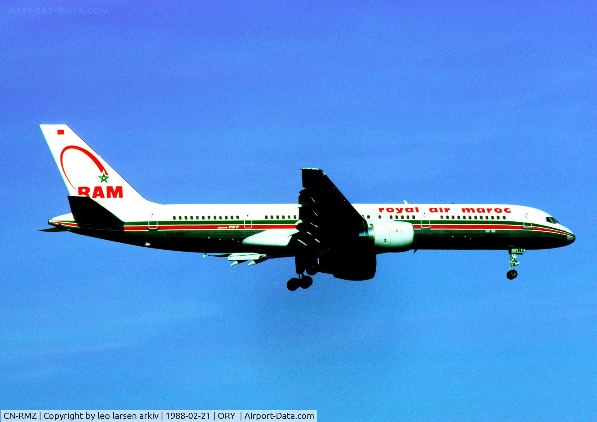 CN-RMZ, 1986 Boeing 757-2B6 C/N 23687/106, Orly Paris 21.2.1988