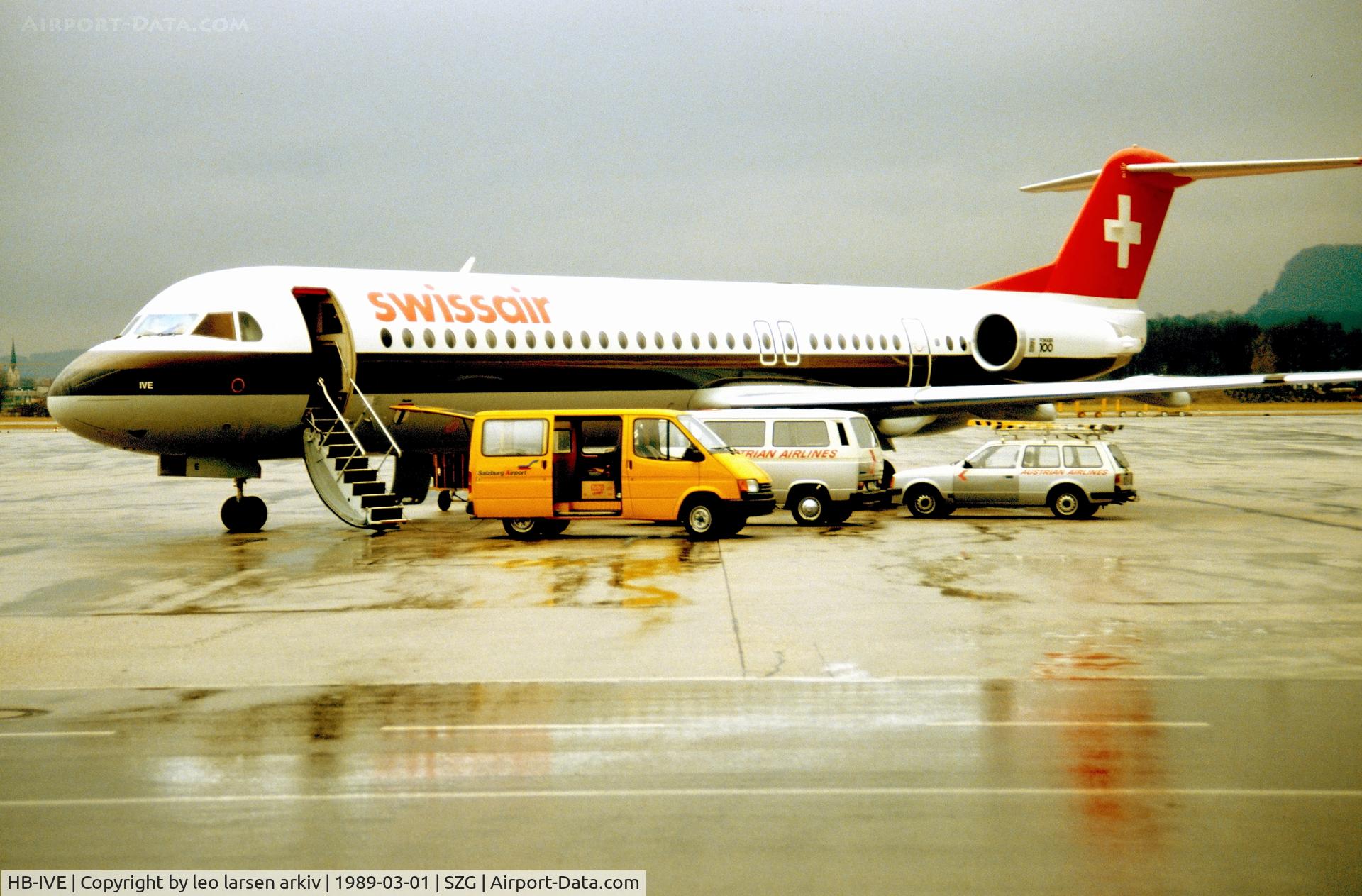HB-IVE, 1988 Fokker 100 (F-28-0100) C/N 11253, Slizburg 3.1989