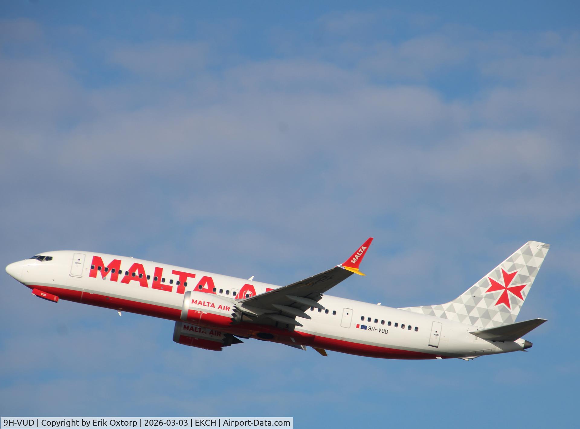 9H-VUD, 2021 Boeing 737-8-200 MAX C/N 65878, 9hH-VUD taking off rw 22R