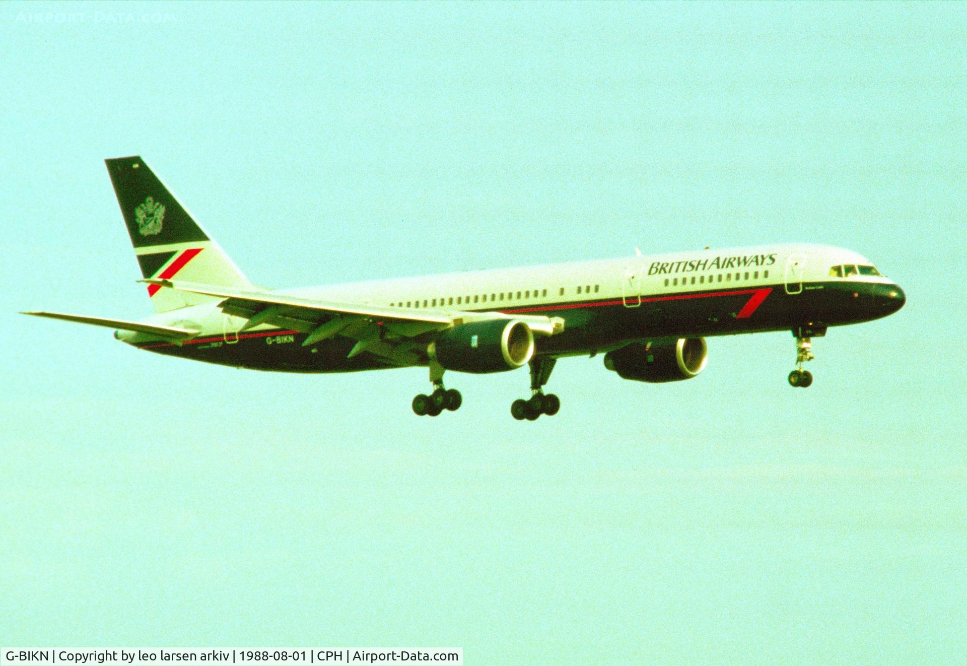 G-BIKN, 1984 Boeing 757-236 C/N 22186, Copenhagen 8.1988