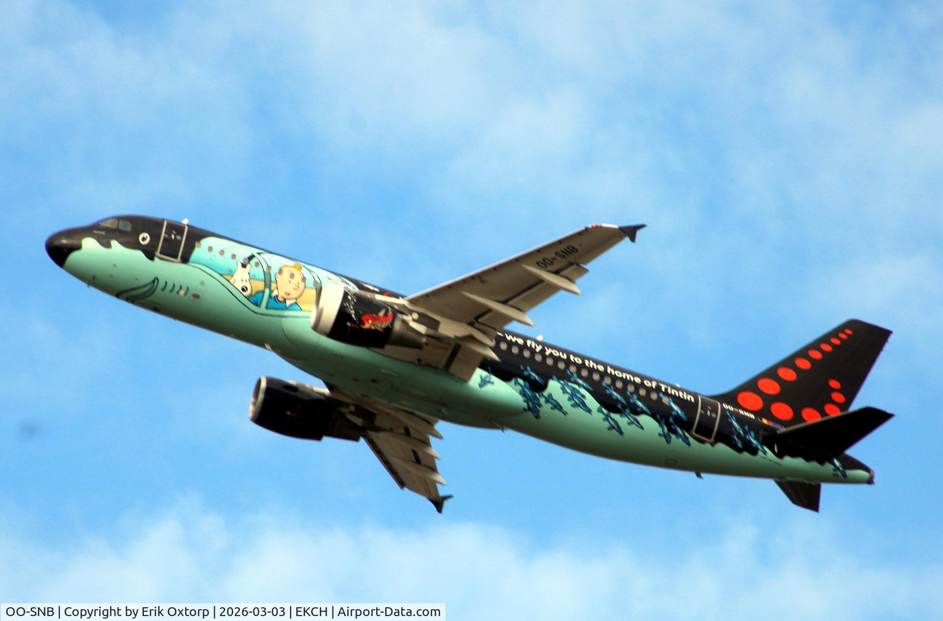 OO-SNB, 2001 Airbus A320-214 C/N 1493, OO-SNB taking off rw 22R