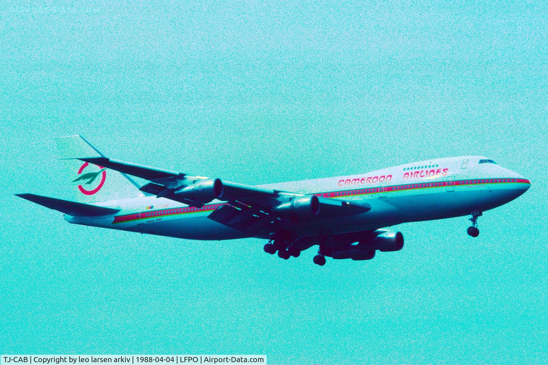TJ-CAB, 1981 Boeing 747-2H7B C/N 22378, ORLY 4.4.1988