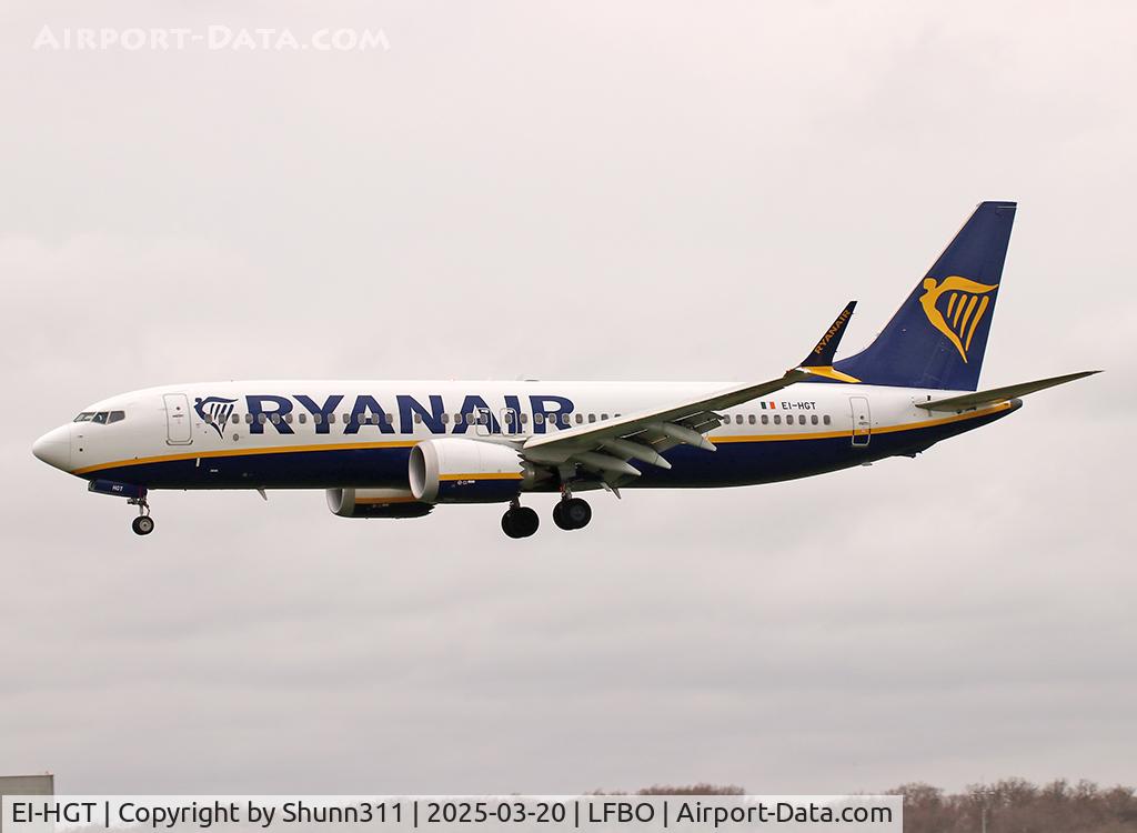 EI-HGT, 2021 Boeing 737-8-200 MAX C/N 65083, Landing rwy 14L