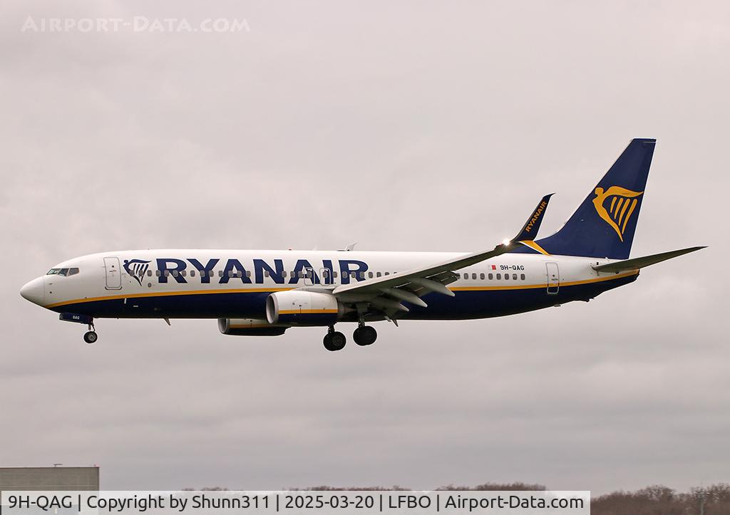 9H-QAG, 2018 Boeing 737-800 C/N 44815, Landing rwy 14L