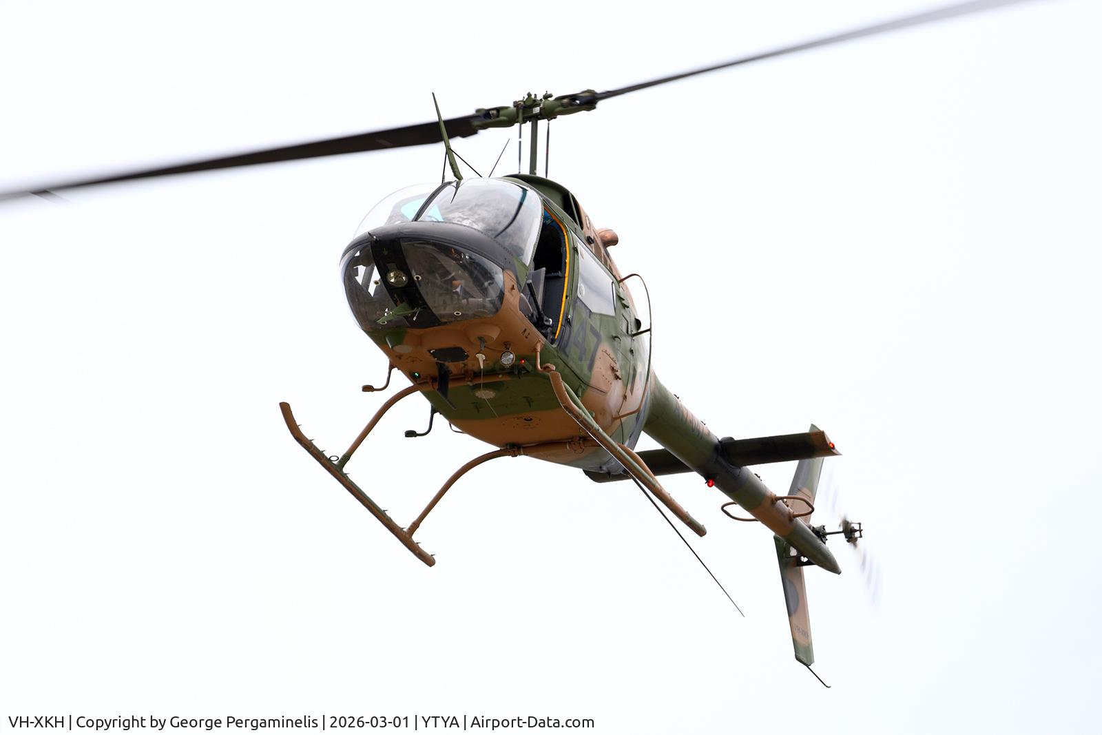 VH-XKH, 1976 Commonwealth CA-32 Kiowa (206B-1) C/N 44547, Performing at the 2026 Tyabb airshow.