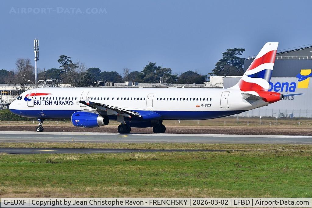 G-EUXF, 2004 Airbus A321-231 C/N 2324, Bordeaux (BOD)	London (LGW)	BA2571