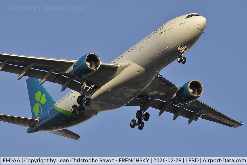 EI-DAA, 2001 Airbus A330-202 C/N 397, Dublin (DUB)	Bordeaux (BOD)	(EIN2504)
