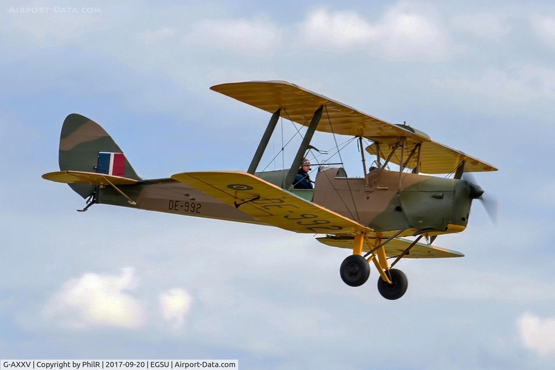 G-AXXV, 1944 De Havilland DH-82A Tiger Moth II C/N 85852, DE992 (G-AXXV) 1944 DH82A Tiger Moth Tiger Nine Team BoB Air Show Duxford 23.09.17