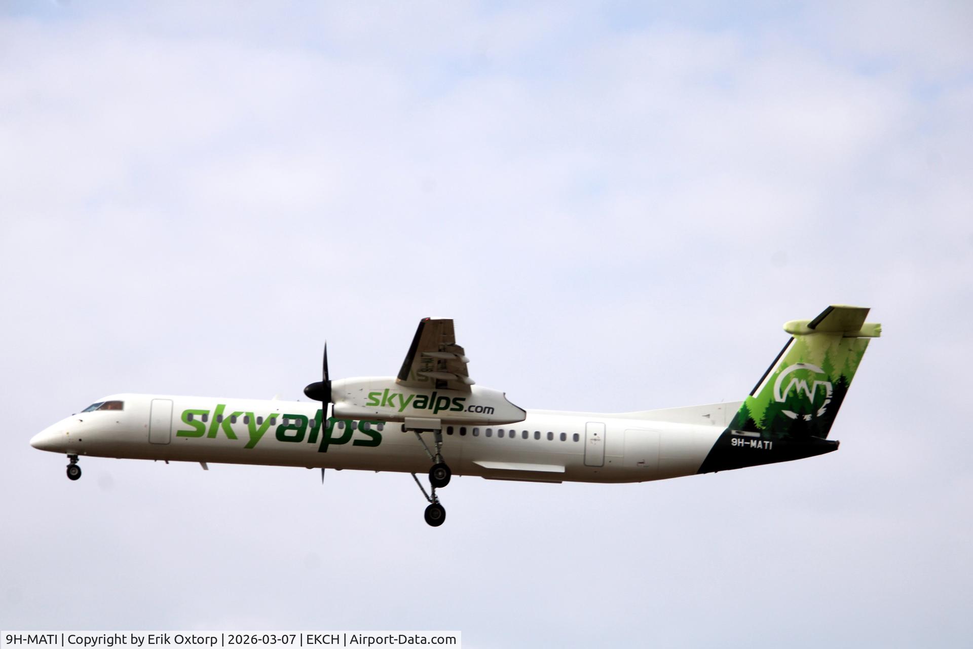 9H-MATI, 2007 De Havilland Canada DHC-8-402Q Dash 8 C/N 4157, 9H-MATI landing rw 22L