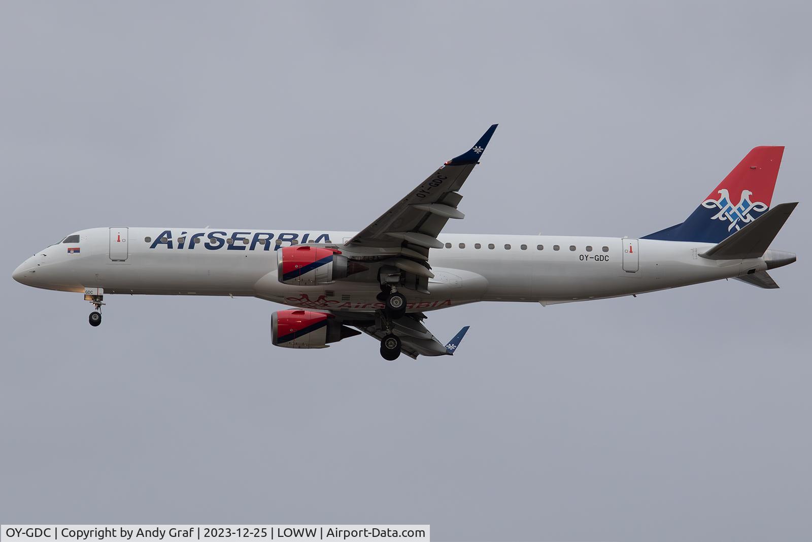 OY-GDC, 2008 Embraer 195LR (ERJ-190-200LR) C/N 19000204, Air Serbia EMB190