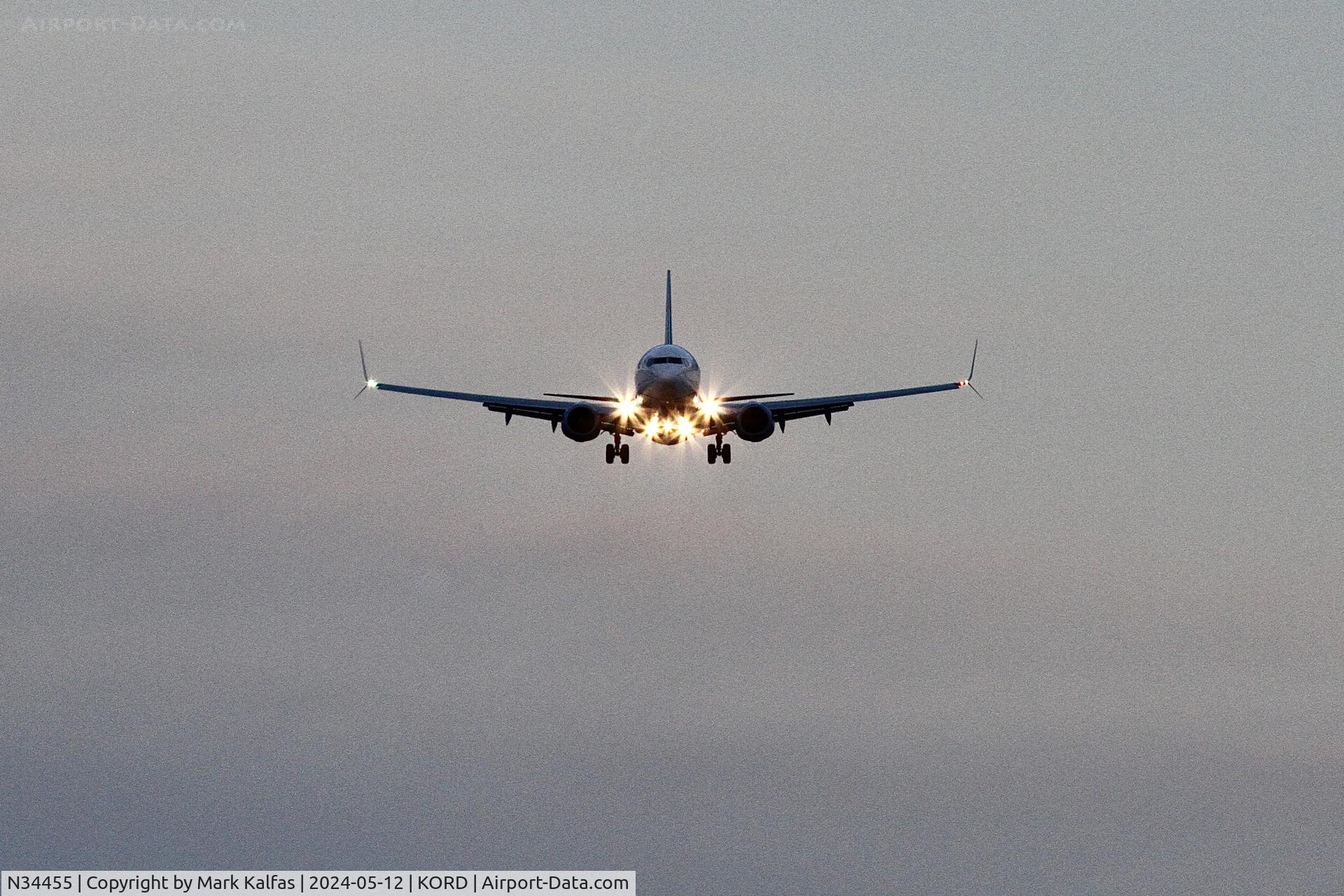 N34455, 2012 Boeing 737-924/ER C/N 41743, 739 United Airlines BOEING 737-924ER N34455 arriving 28R ORD