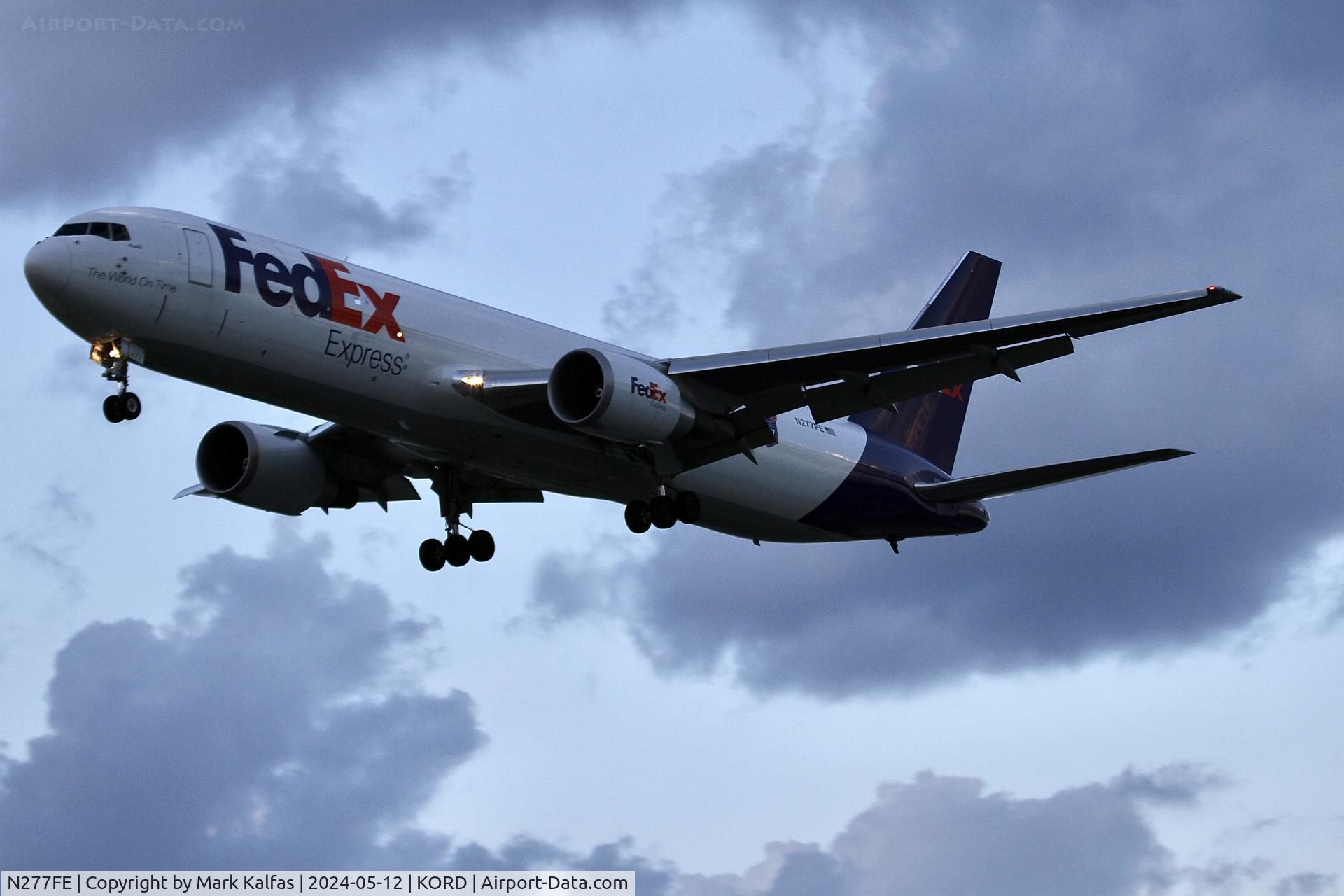 N277FE, 2021 Boeing 767-300F C/N 66246, B763 Fed Ex Boeing 767-300F N277FE arriving 29R KORD