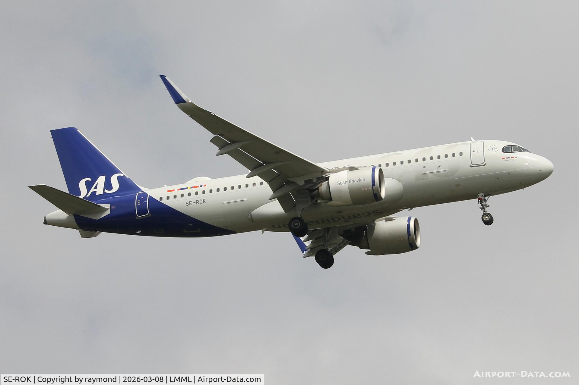 SE-ROK, 2019 Airbus A320-251N C/N 9451, Airbus A320-251N reg SE-ROK of Scandinavian Airline System landing in Malta RW13.