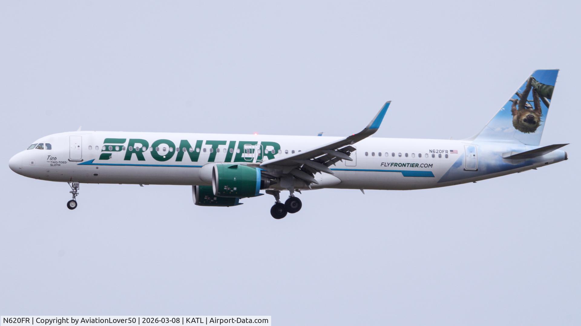 N620FR, 2023 Airbus A321-271NX C/N 11425, Frontier A321neo Tico the Two-Toed Sloth