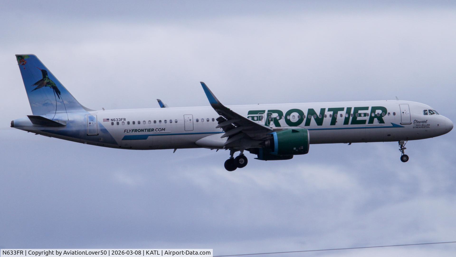 N633FR, 2023 Airbus A321-271NX C/N 11731, Frontier A321neo Stewart the Red-Billed Streamertail