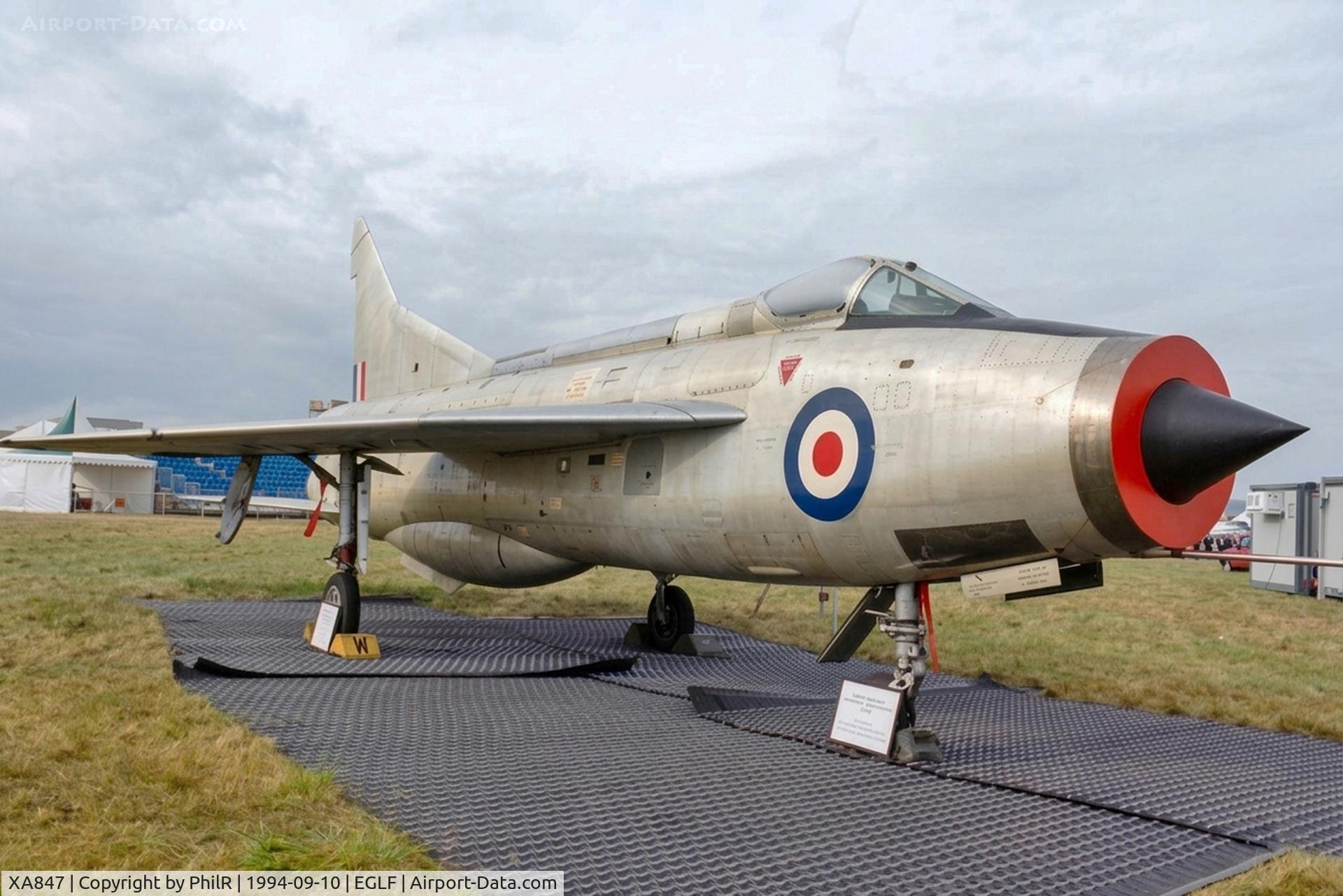 XA847, 1957 English Electric P.1B C/N 95004, XA847 1957 EE P.1B RAF SBAC 09.94
