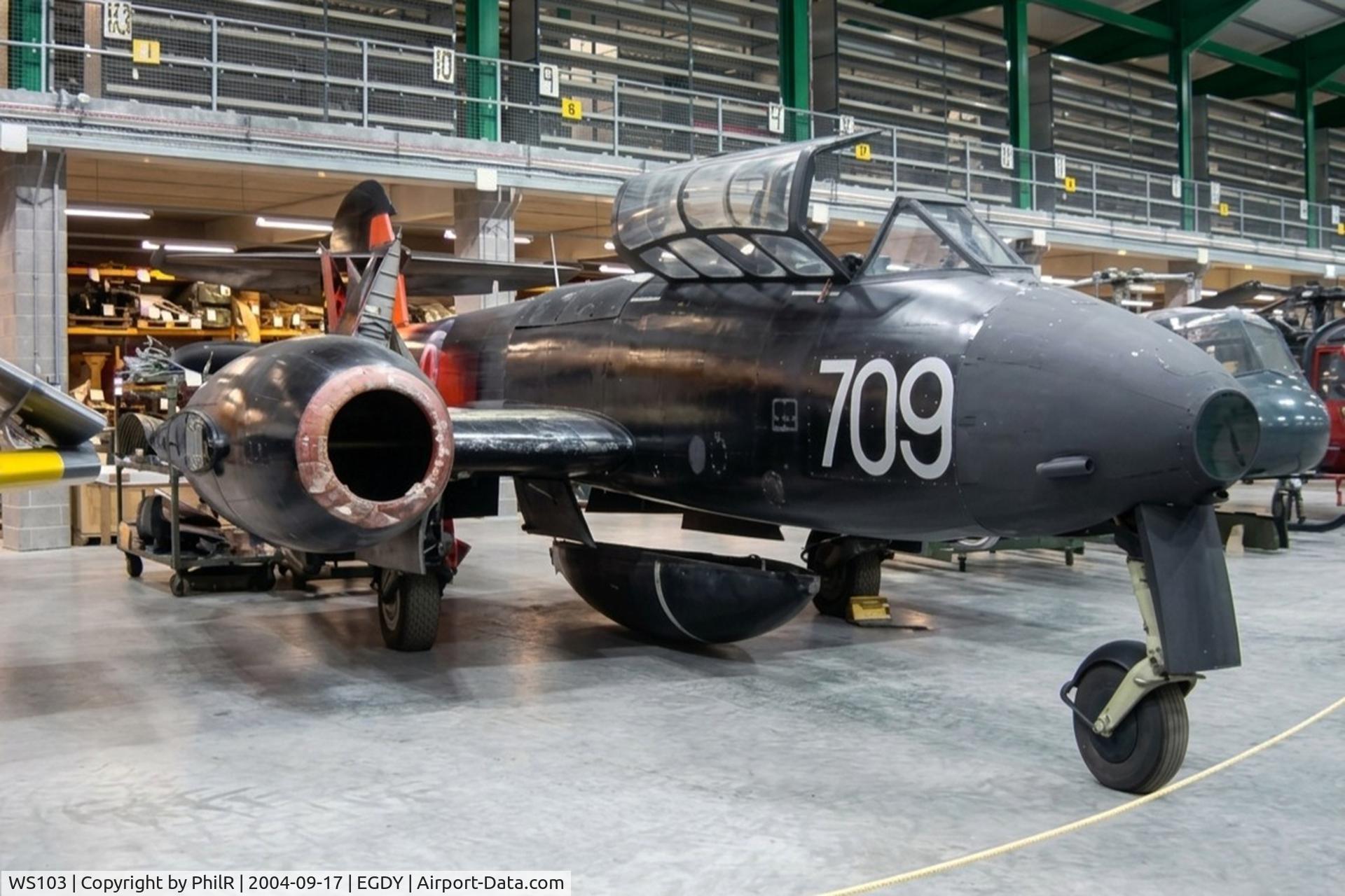 WS103, 1952 Gloster Meteor T.7 C/N Not found WS103, WS103 1952 Gloster Meteor T7 RN Yeovilton Museum Store