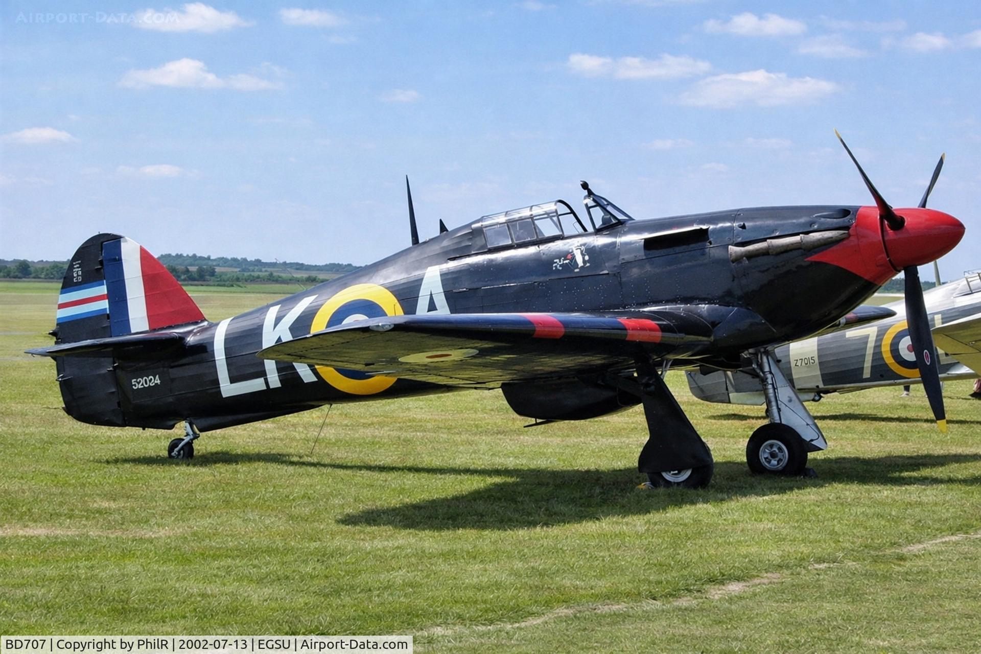 AE977, 1940 Hawker (CCF) Sea Hurricane Mk10 C/N CCF/41H/8020, BD707 (G-HURR) 1942 Hawker Hurricane Xll RAF Duxford