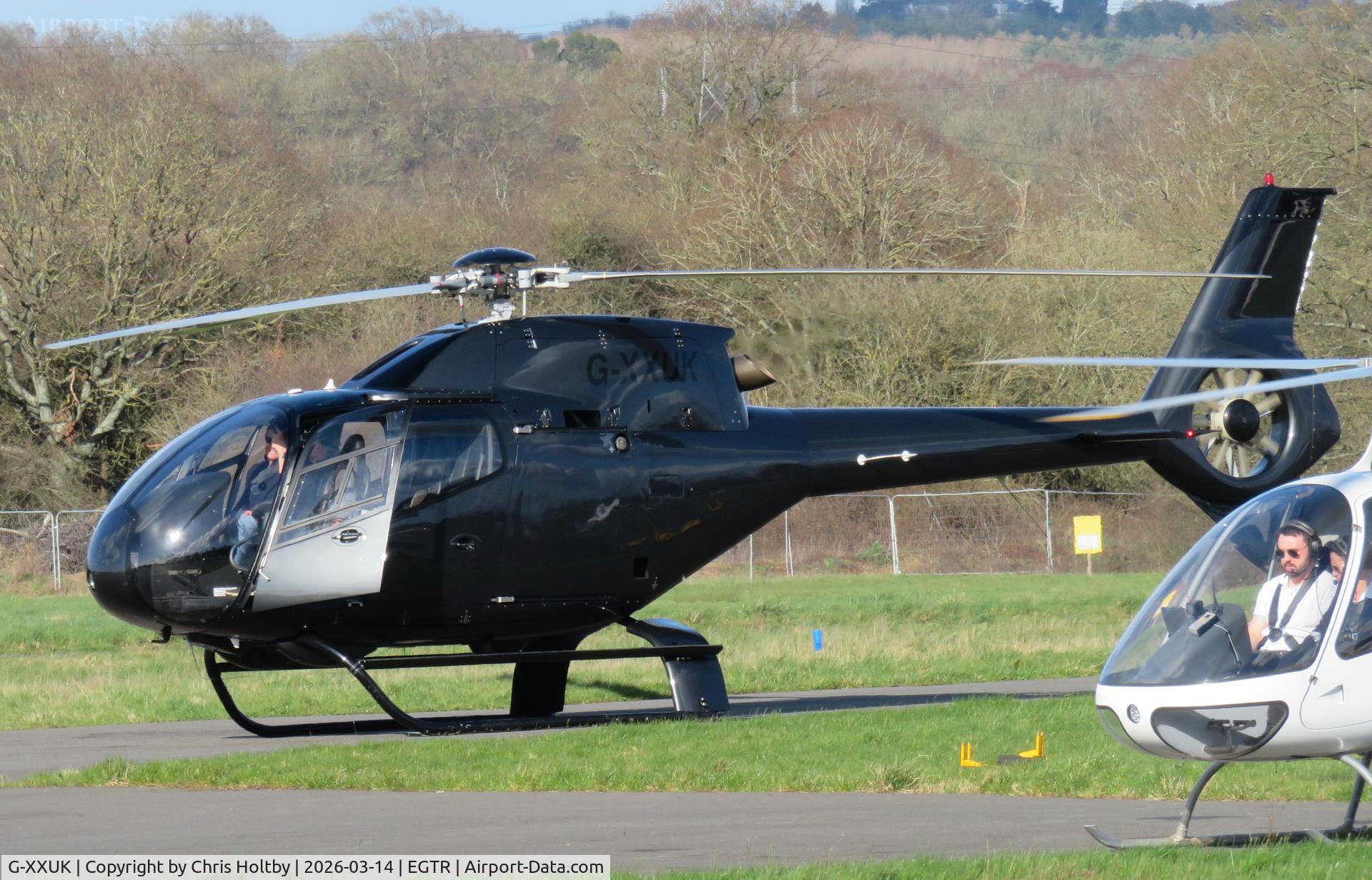 G-XXUK, 1999 Eurocopter EC-120B Colibri C/N 1073, Just landed at Elstree